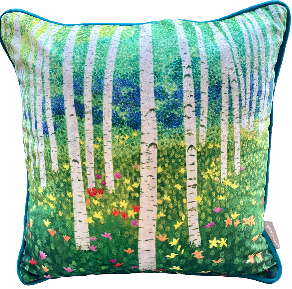 Lilies & Birch Cushion-Susan Entwistle