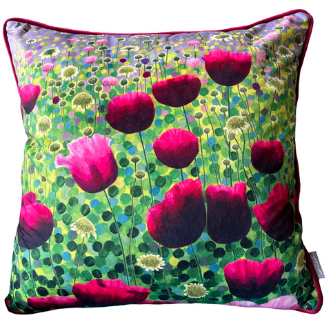 Pink Poppies Cushion NEW-Susan Entwistle