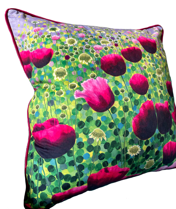 Pink Poppies Cushion NEW-Susan Entwistle