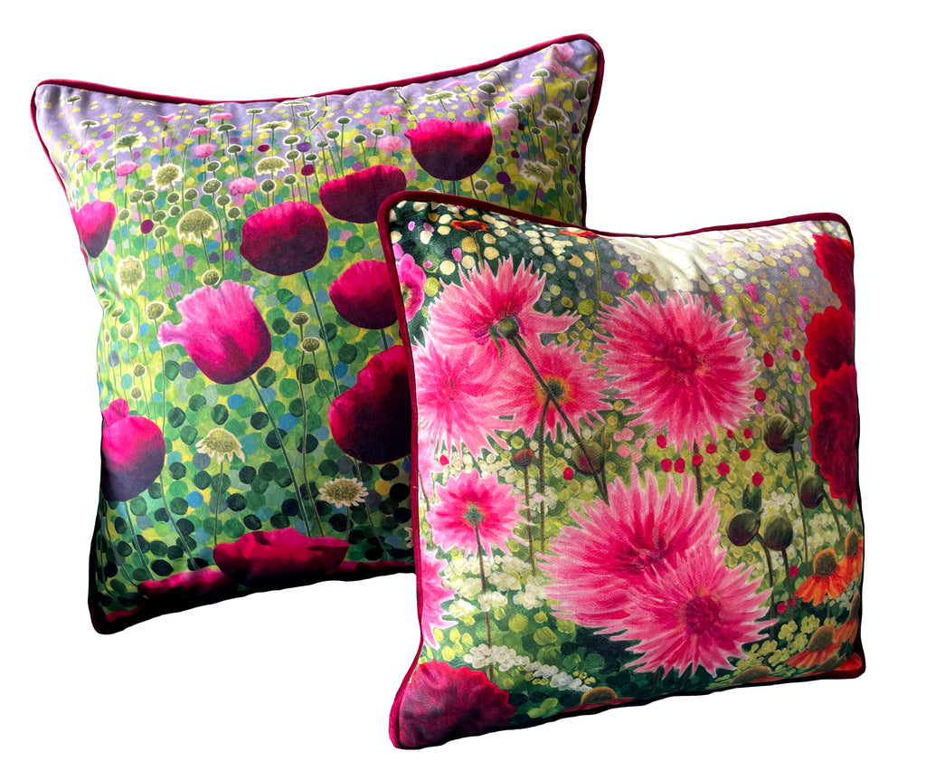 Pink Poppies Cushion NEW-Susan Entwistle