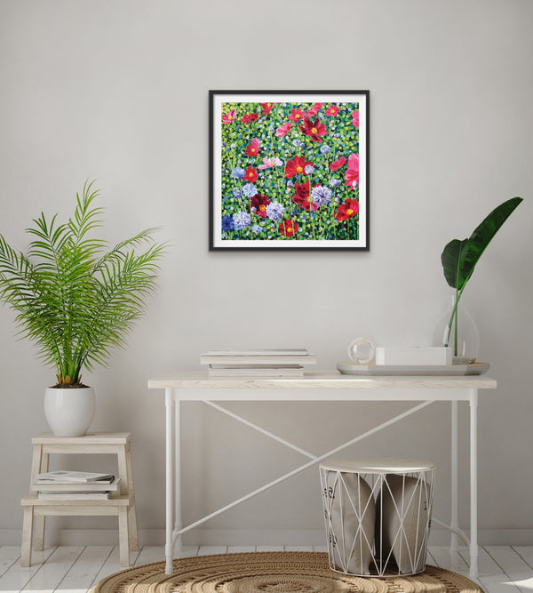 Cosmos & Cornflower Signed Edition Print-Susan Entwistle