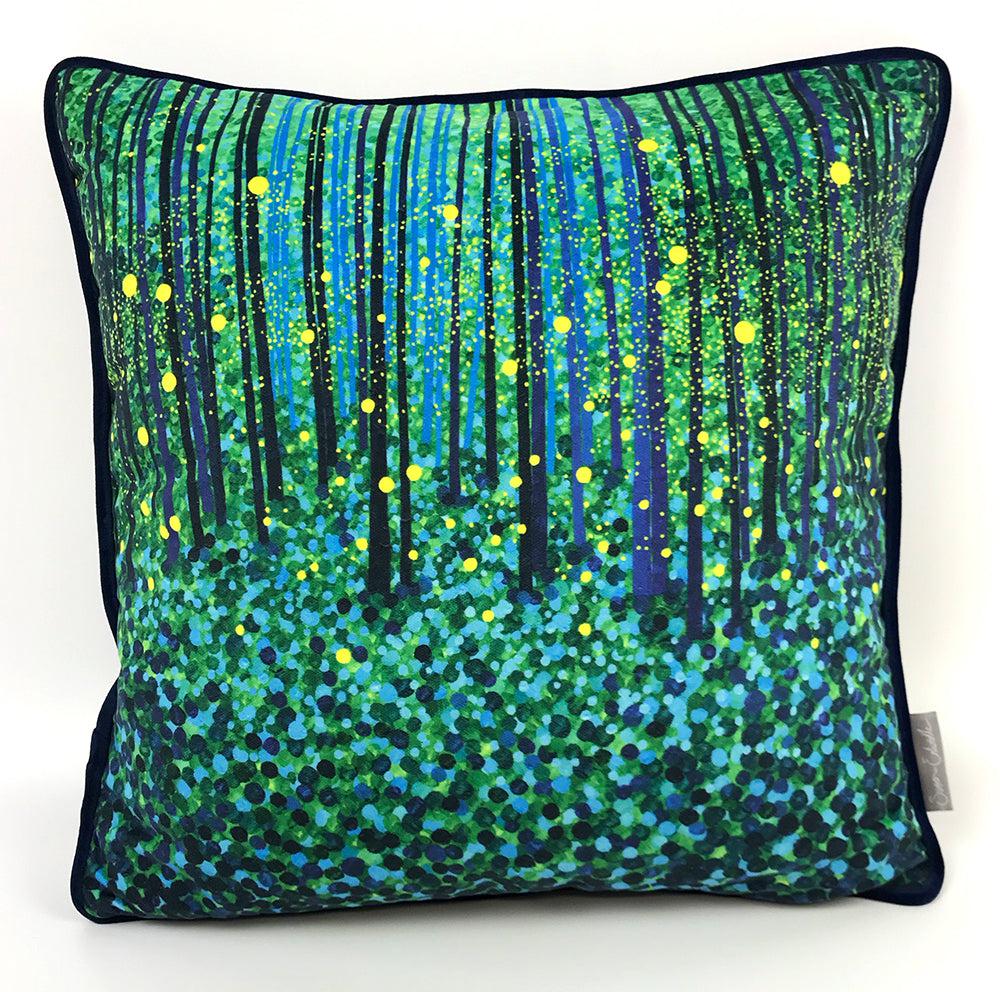 Forest Fireflies Cushion-Susan Entwistle