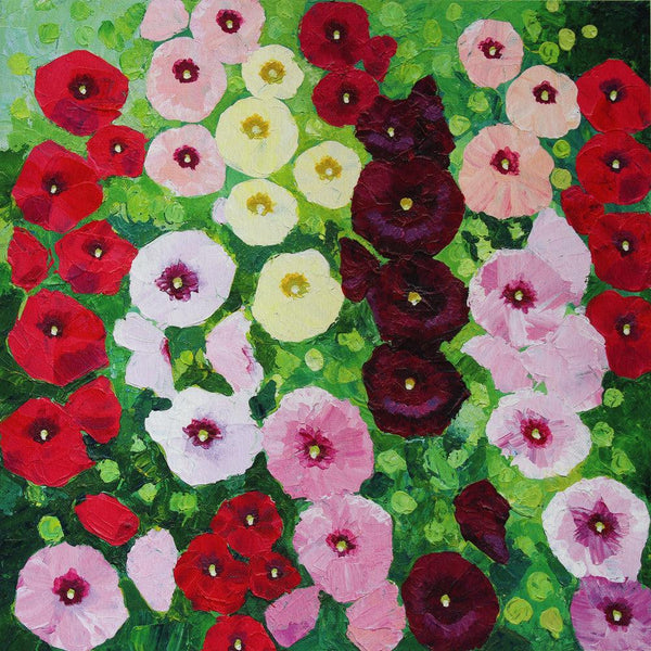 Hollyhocks Card-Susan Entwistle