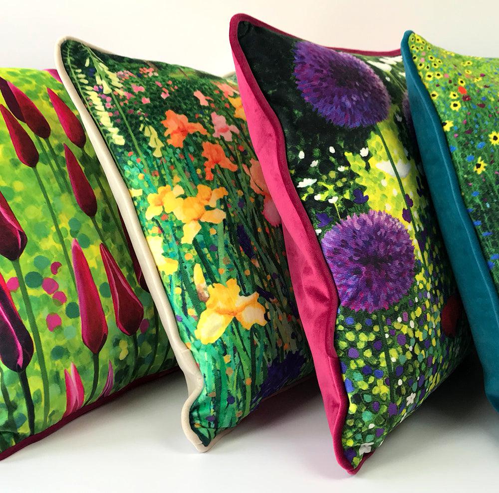 Summer Flower Garden Cushion-Susan Entwistle