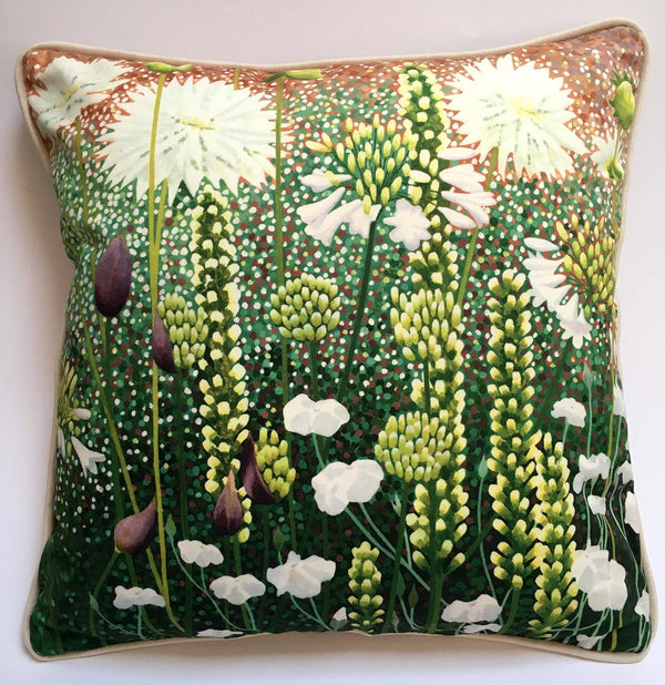 The White Garden Cushion-Susan Entwistle