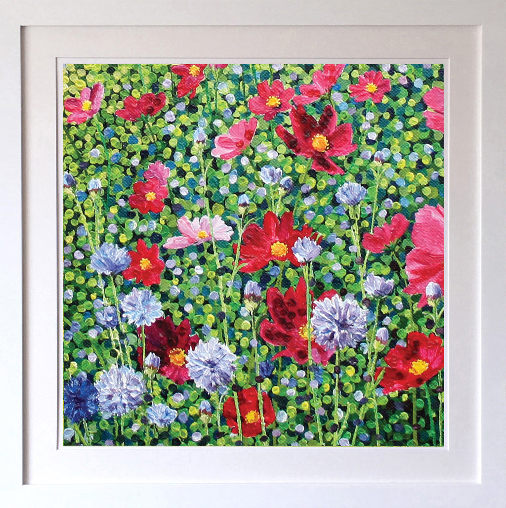 Cosmos & Cornflower Signed Edition Print-Susan Entwistle